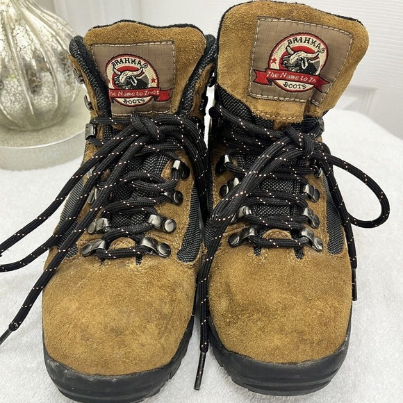 BRAHMA Womens Hard Toe Boots Hiking work Oil Slip Resistant Waterproof Brown 6 - Picture 2 of 10